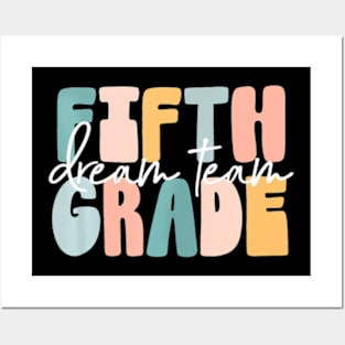 Retro Fifth Grade Dream Team Groovy Teacher Back to School Posters and Art